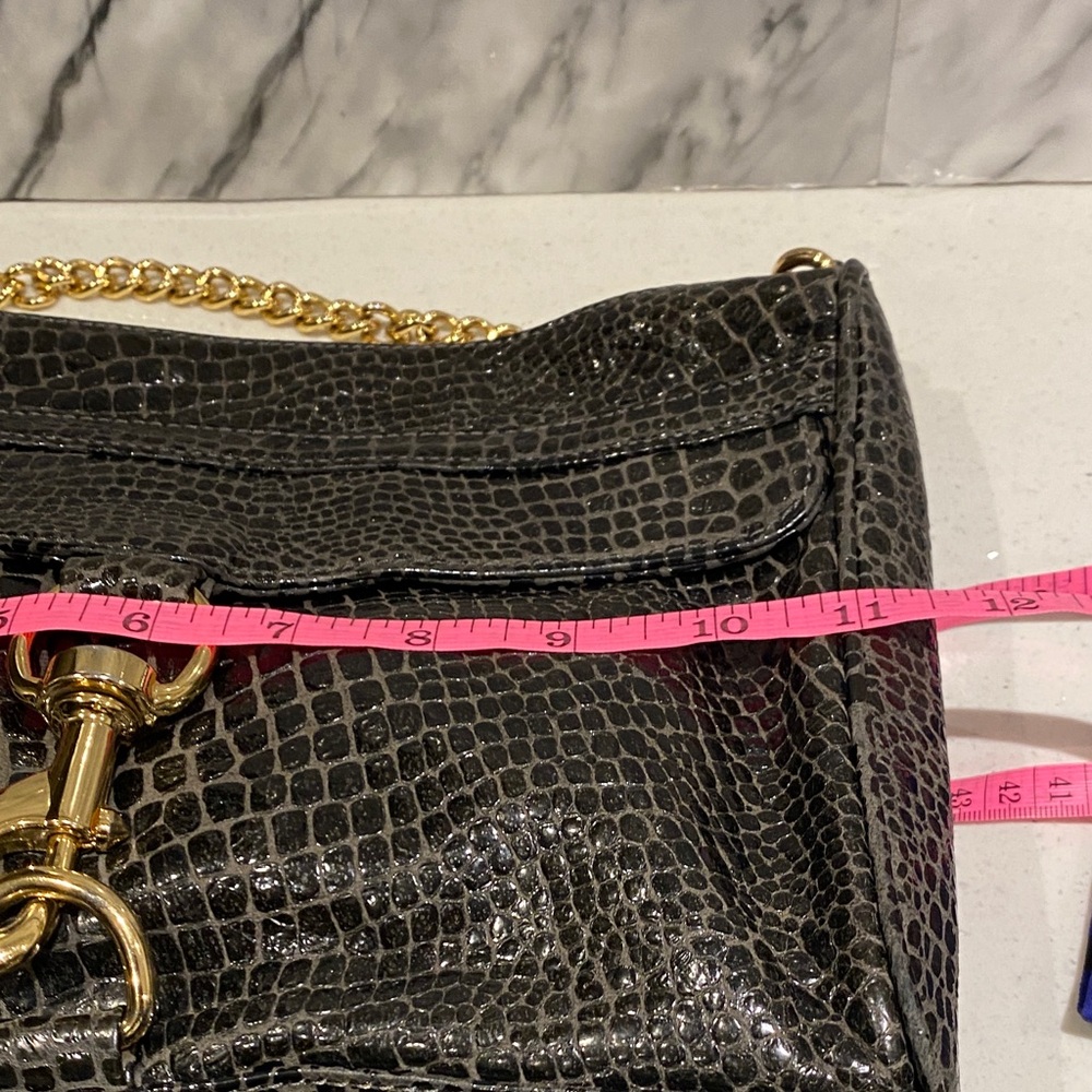 Ok Elegant Rebecca Minkoff Black Crocodile Pattern Women's Bag - Picture 8 of 10